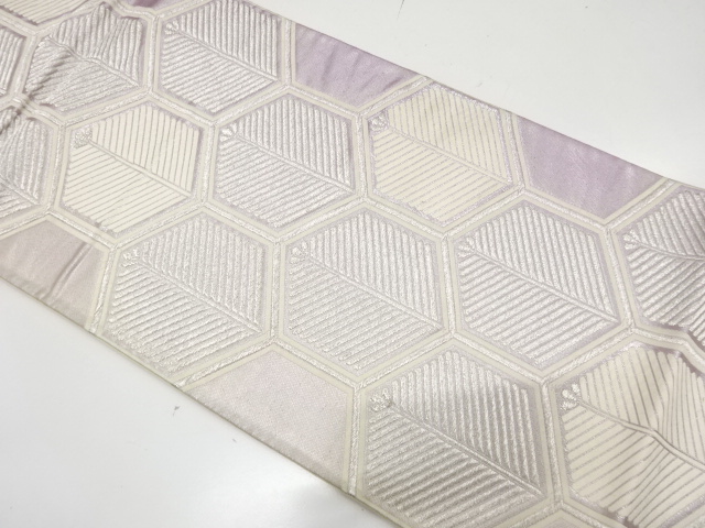 JAPANESE KIMONO / ANTIQUE FUKURO OBI / SILK / WOVEN KIKKO PATTERN